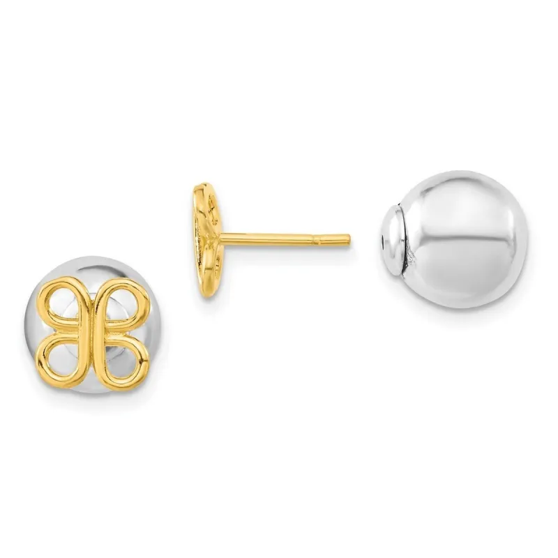 Curata 925 Sterling Silver Gold Plated Butterfly Front Back Post Earrings - 7.9x8mm sold by Zulily