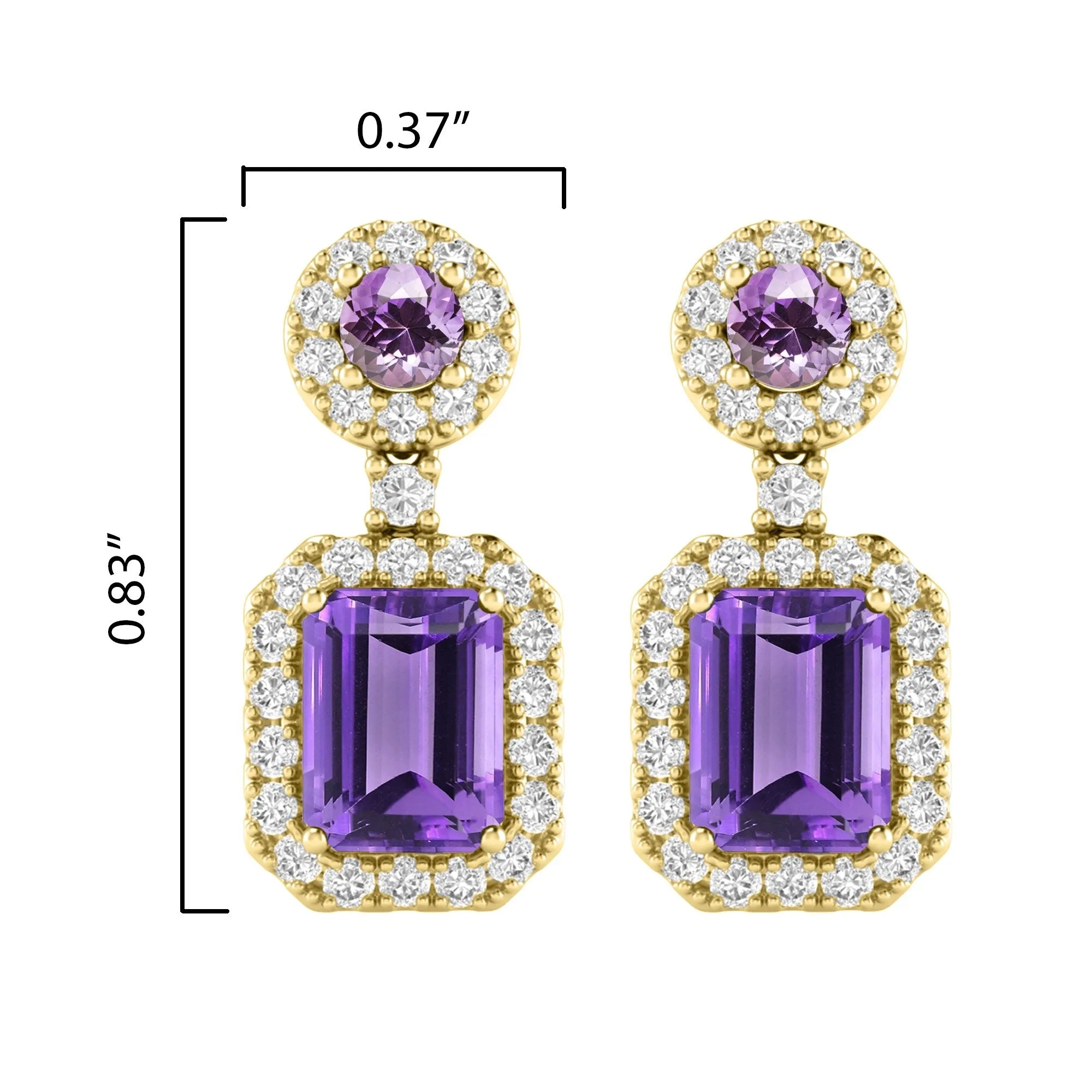 V3 Jewelry Gold Over Sterling Silver Natural Amethyst and White Topaz Dangle Earrings sold by Zulily product image thumbnail 3