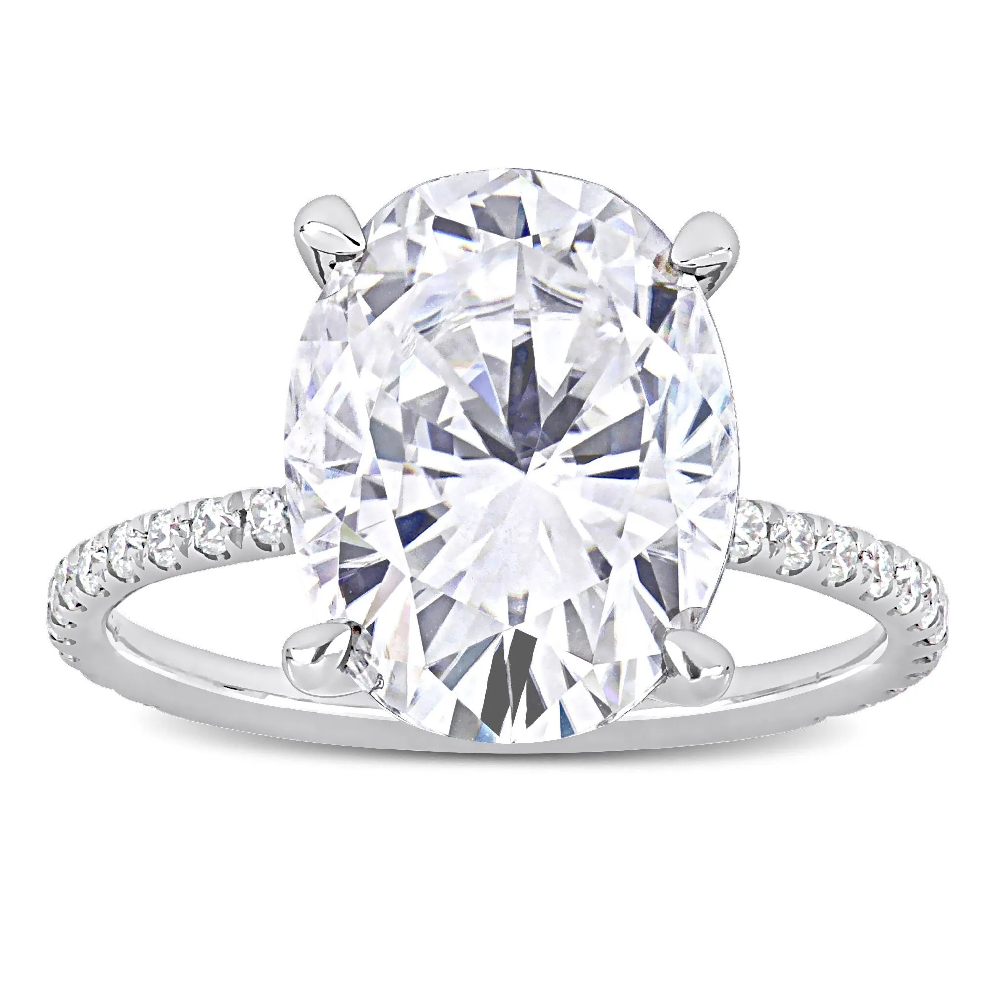 Sofia B. 4 7/8ct DEW Oval Created Moissanite Engagement Ring 10k White Gold sold by Zulily product image thumbnail 2