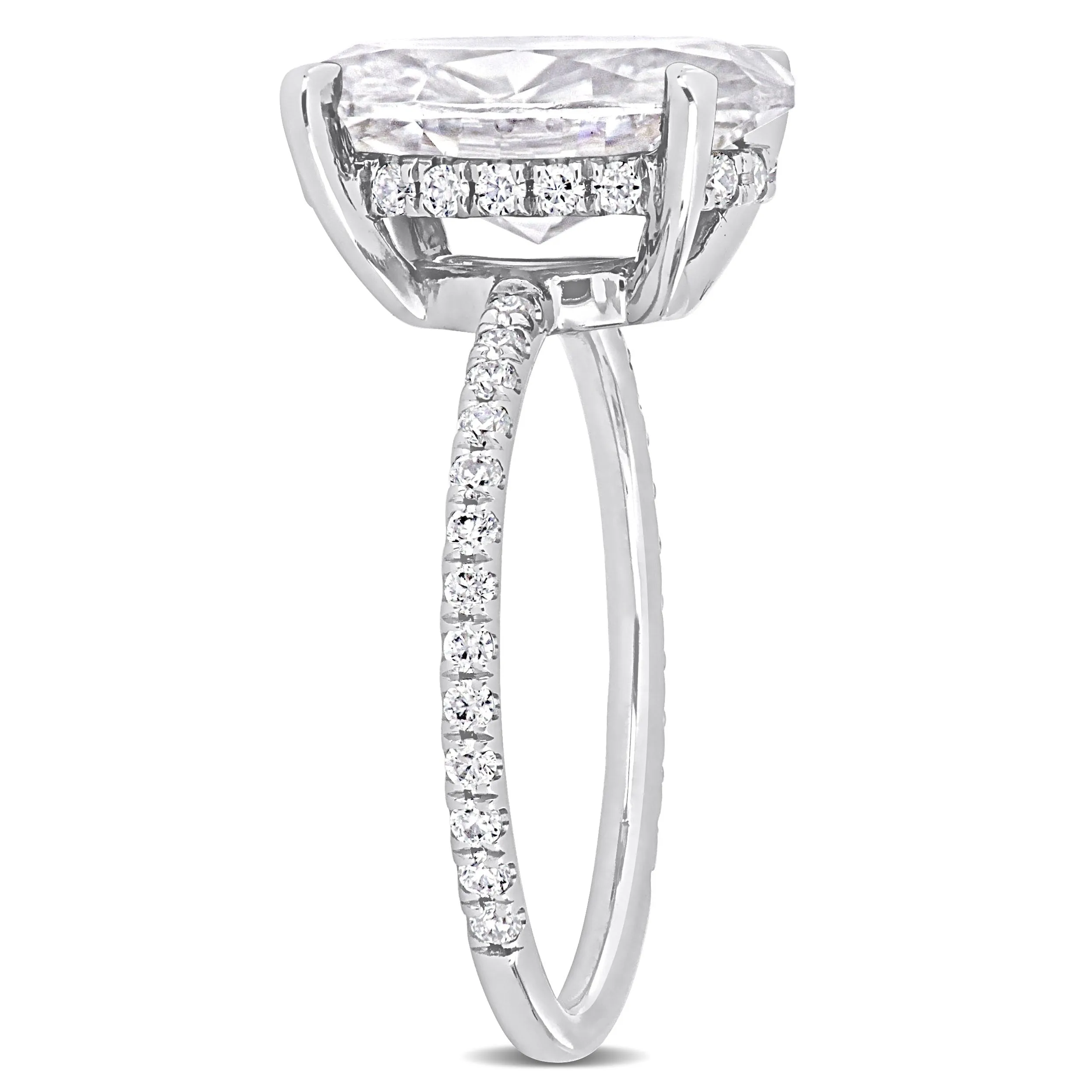 Sofia B. 4 7/8ct DEW Oval Created Moissanite Engagement Ring 10k White Gold sold by Zulily product image thumbnail 3