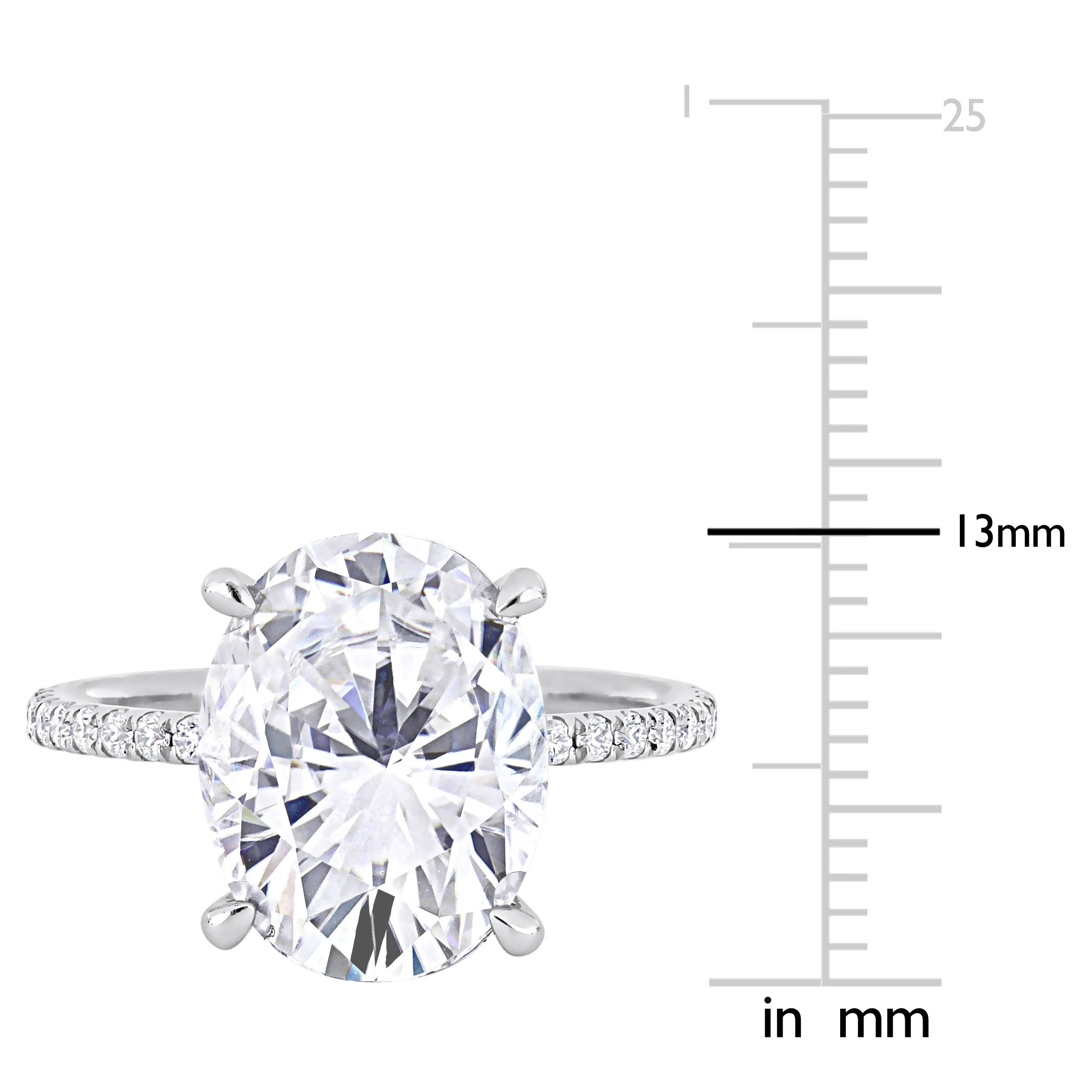 Sofia B. 4 7/8ct DEW Oval Created Moissanite Engagement Ring 10k White Gold sold by Zulily product image thumbnail 5