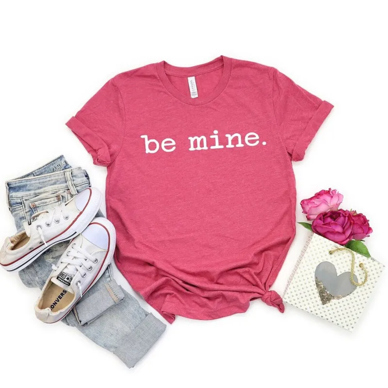 Be Mine Typewriter Short Sleeve Crewnneck Tee sold by Zulily