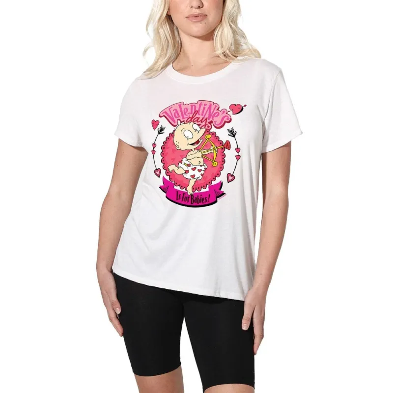 Rutgats Valentine's Day Is For Babies With Tommy Pickles Women's Loose T Shirt, White sold by Zulily