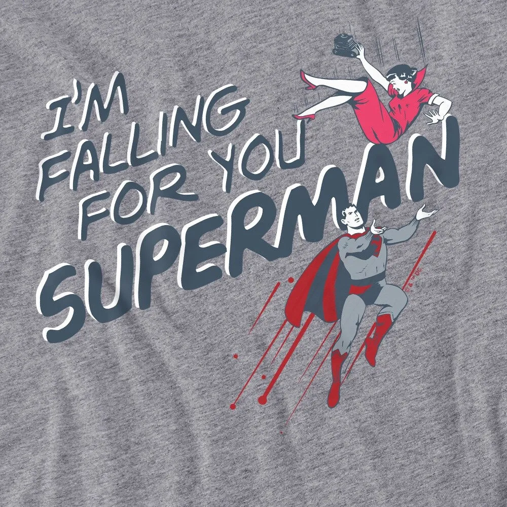 Superman Valentine's Day Falling For You Women's Loose T Shirt, Athletic Heather sold by Zulily product image thumbnail 2