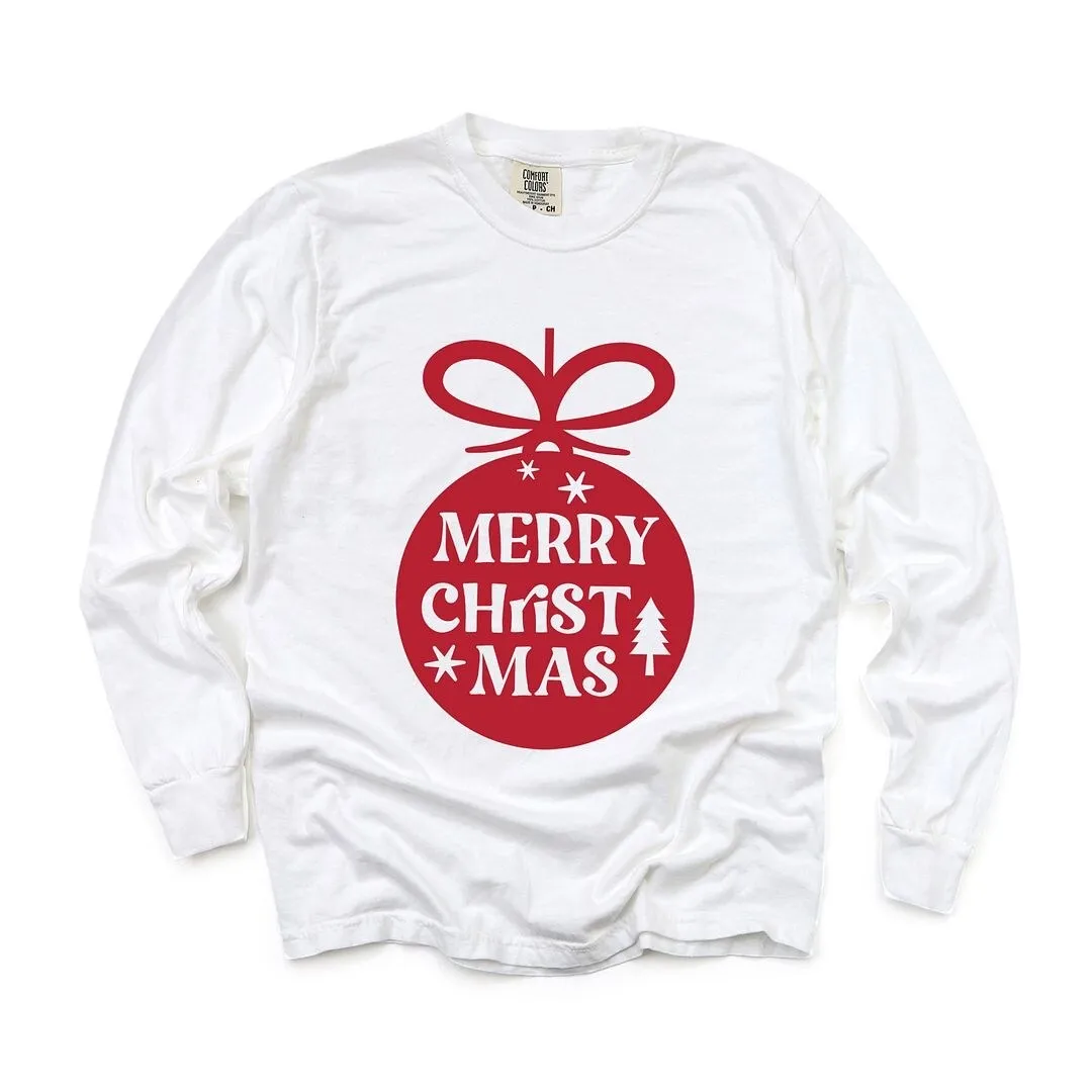 Merry Christmas Ornament Garment Dyed Long Sleeve sold by Zulily product image thumbnail 2