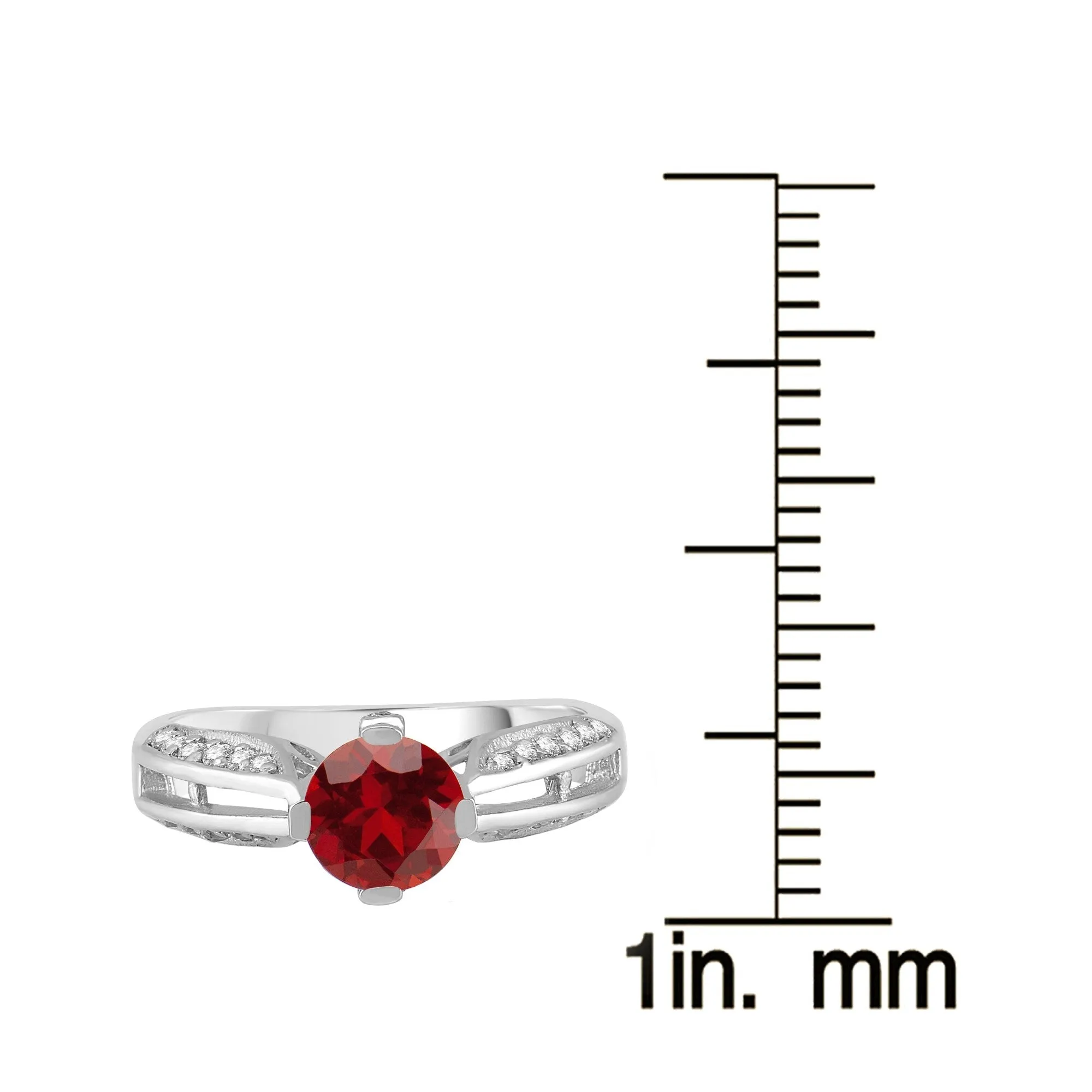 Sterling Silver with Natural Garnet and White Topaz Classic Ring sold by Zulily product image thumbnail 3