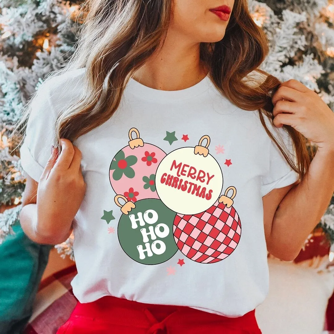 Christmas Ornaments Short Sleeve Crewnneck Tee sold by Zulily product image thumbnail 3
