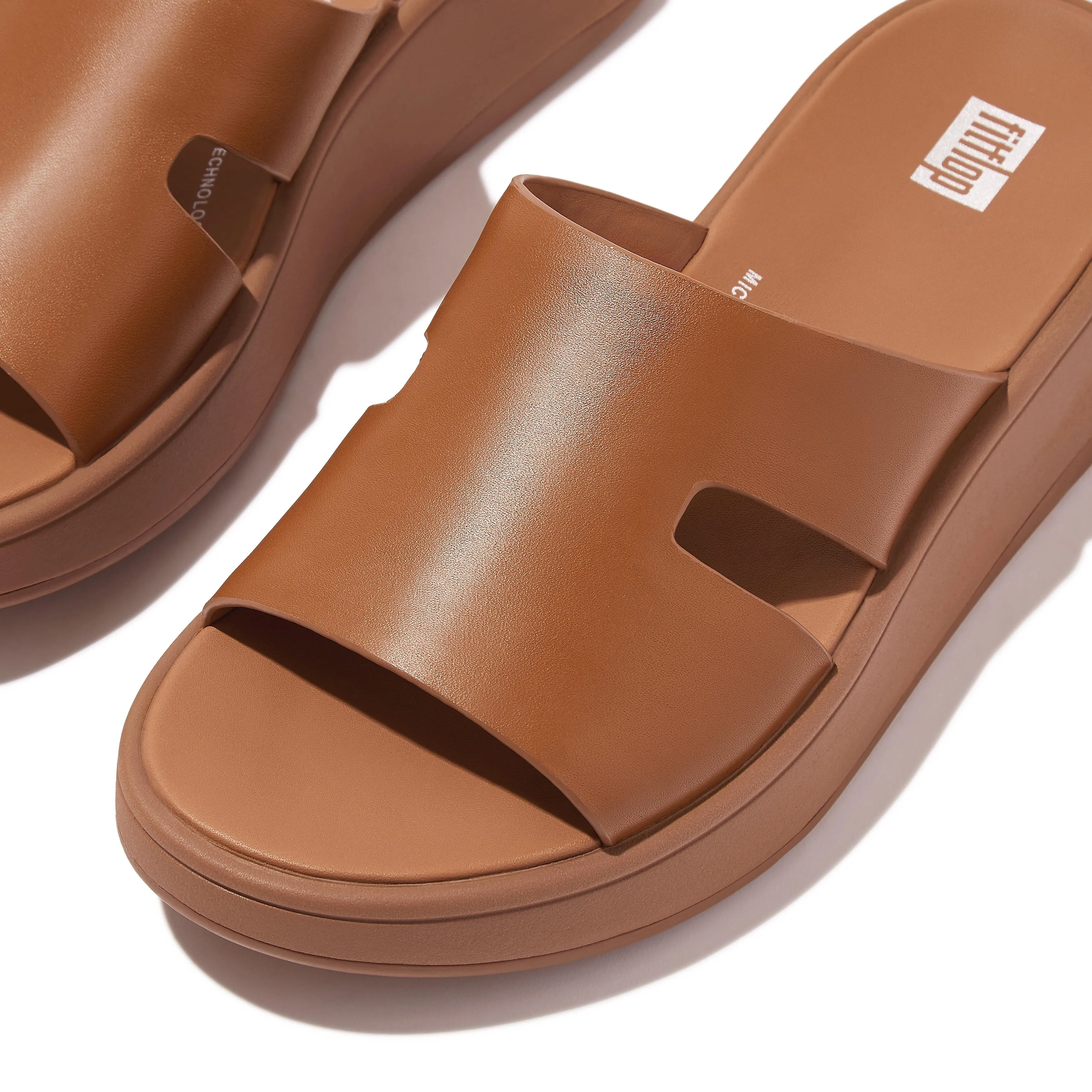 f-mode raw-edge leather flatform h-bar slides hm3-592 sold by Zulily product image thumbnail 3