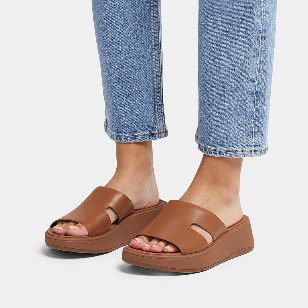 f-mode raw-edge leather flatform h-bar slides hm3-592 sold by Zulily product image thumbnail 2