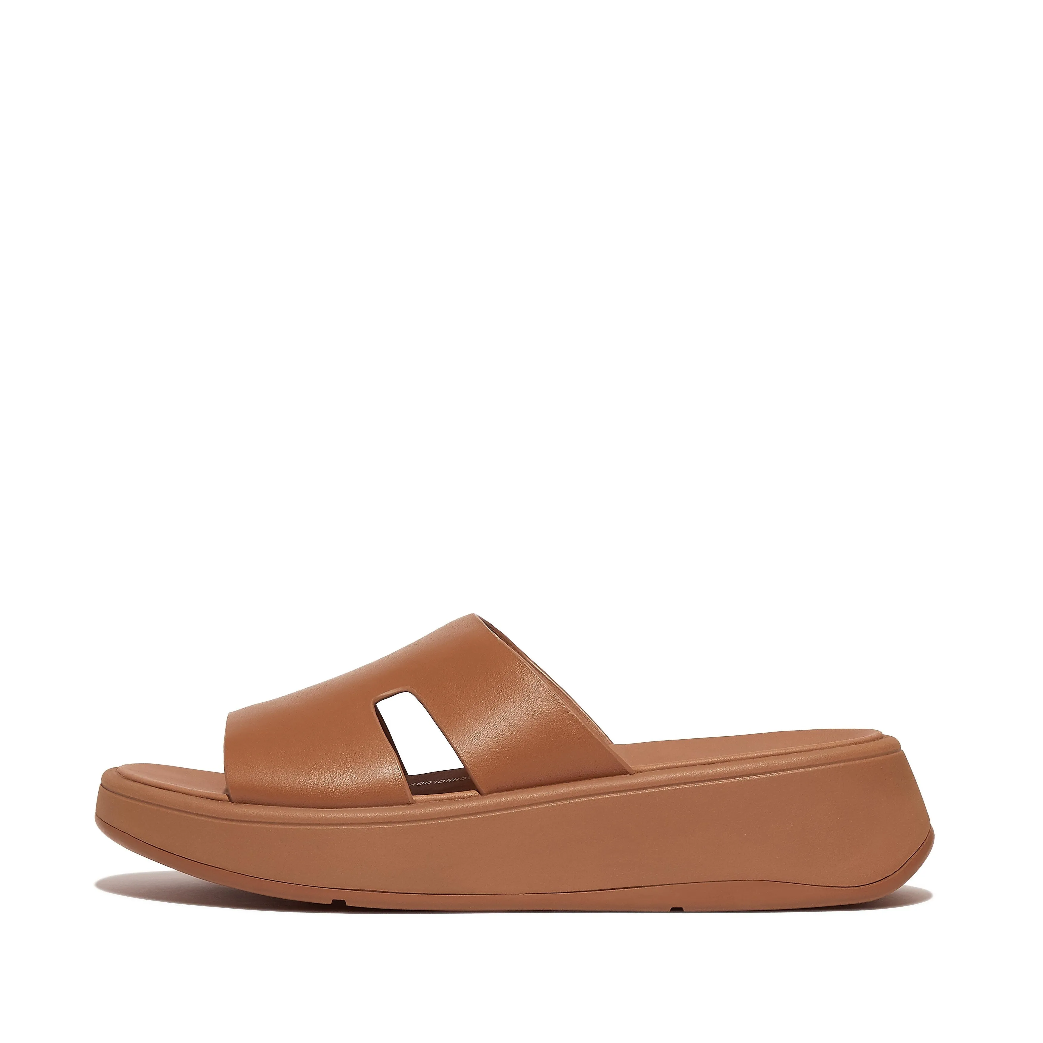 f-mode raw-edge leather flatform h-bar slides hm3-592 sold by Zulily