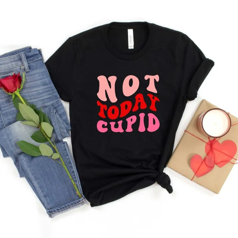 Not Today Cupid Retro Short Sleeve Crewnneck Tee sold by Zulily