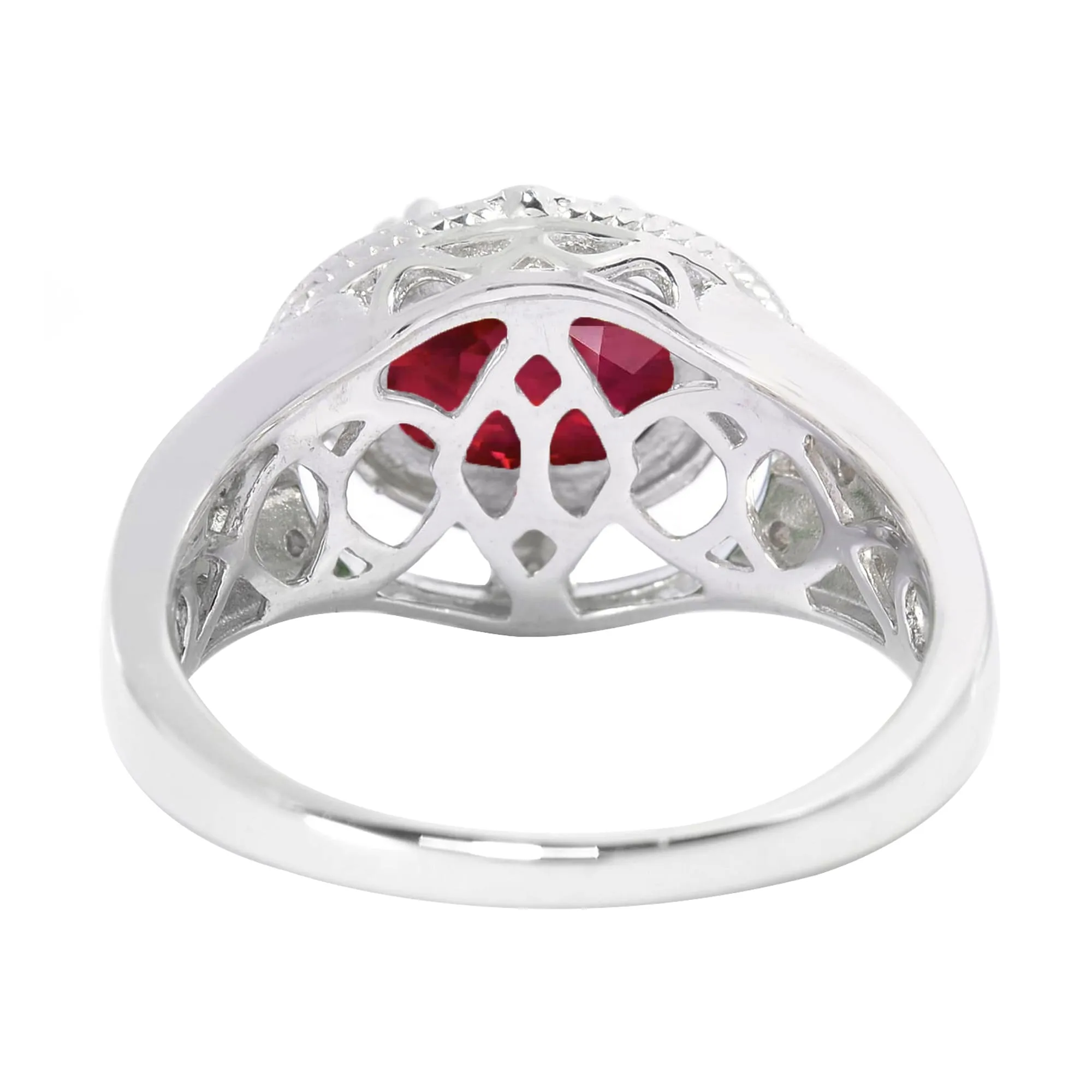 Sterling Silver Ruby and White Topaz Oval Halo Ring sold by Zulily product image thumbnail 2
