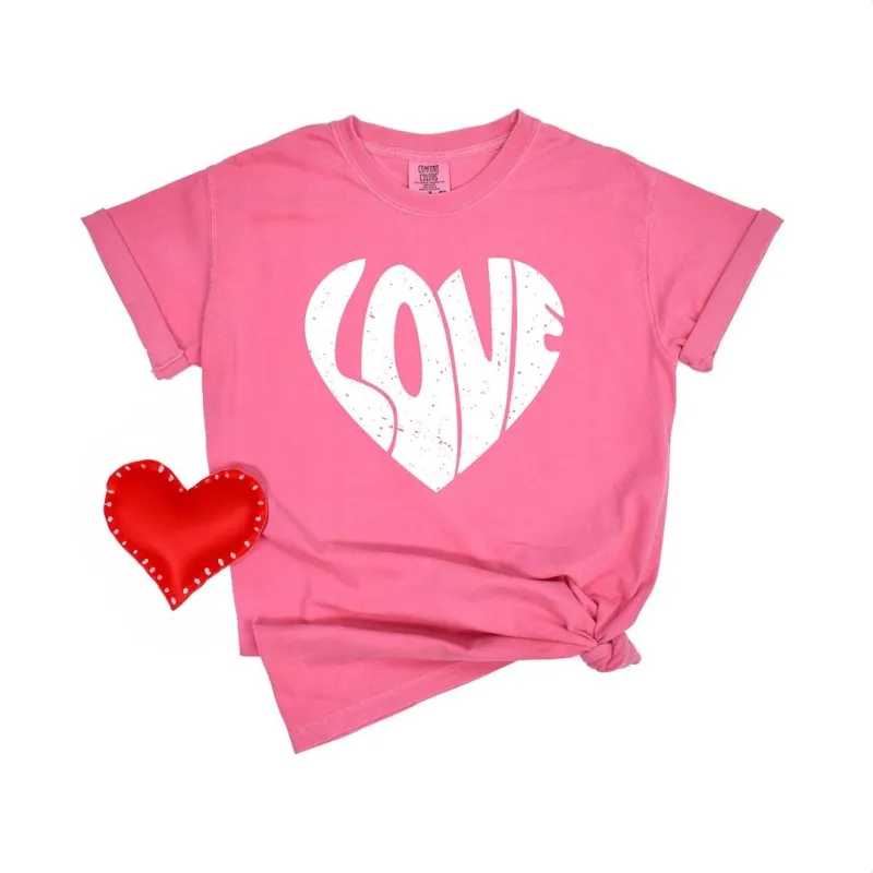 Love Heart Distressed Garment Dyed Tee sold by Zulily