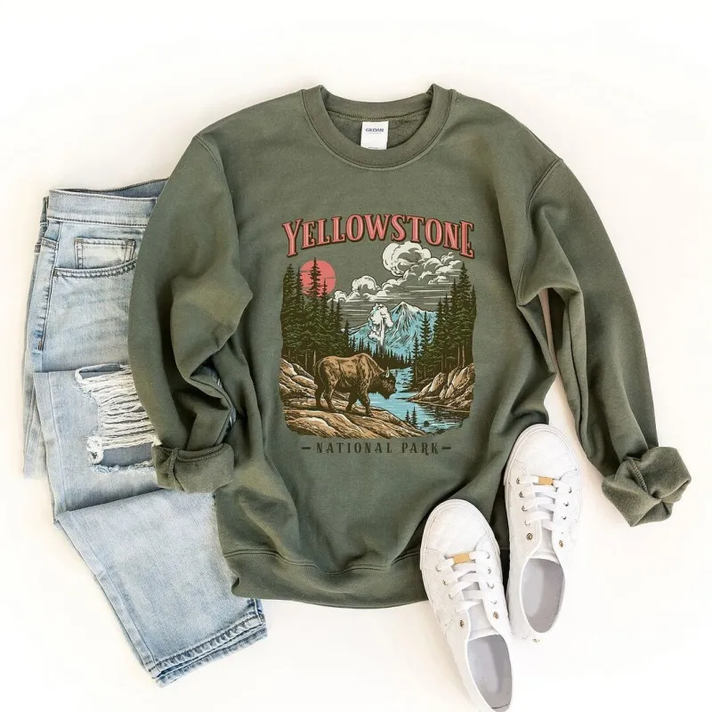 Yellowstone National Park Buffalo Graphic Sweatshirt sold by Zulily