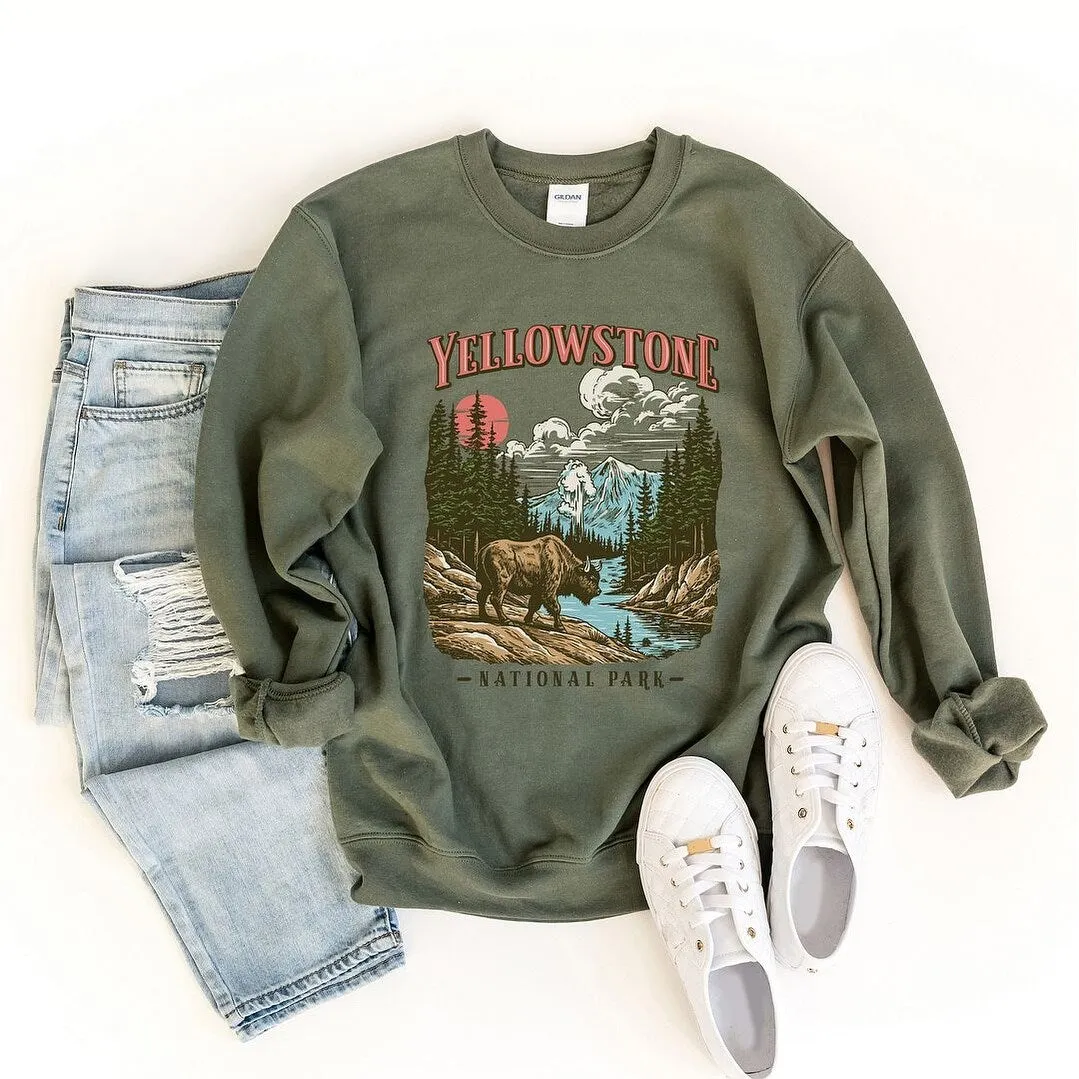 Yellowstone National Park Buffalo Graphic Sweatshirt sold by Zulily