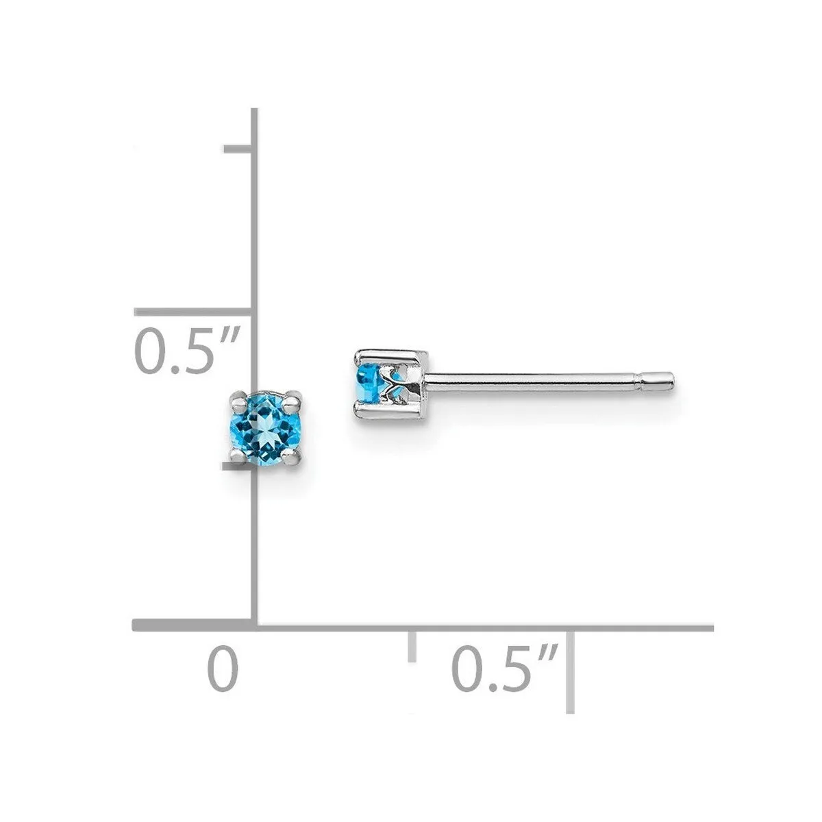 Curata 925 Sterling Silver 3mm Round Swiss Blue Topaz Post Earrings sold by Zulily product image thumbnail 4