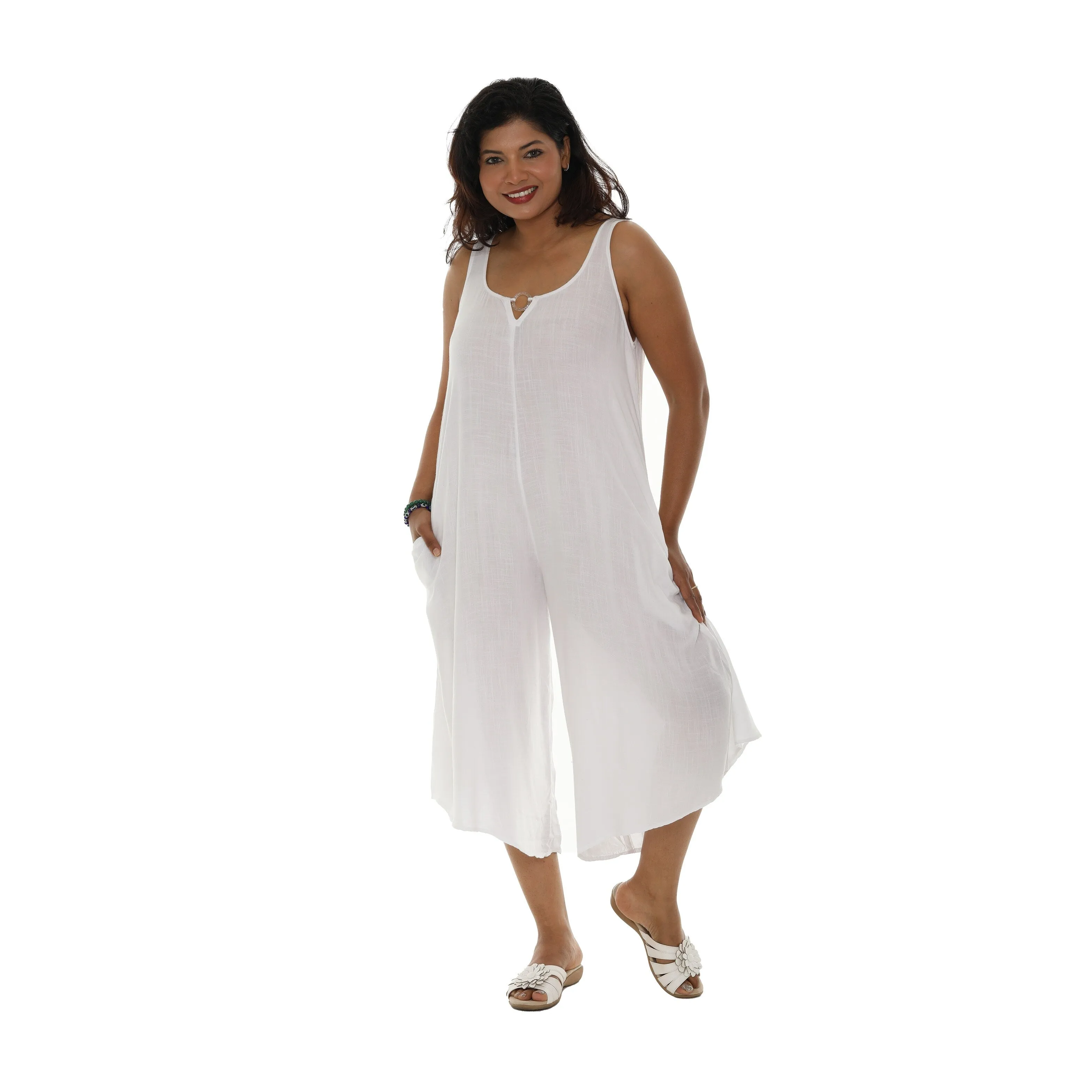 Sleeveless Circle-Accent Capri-Cut Jumpsuit sold by Zulily product image thumbnail 4