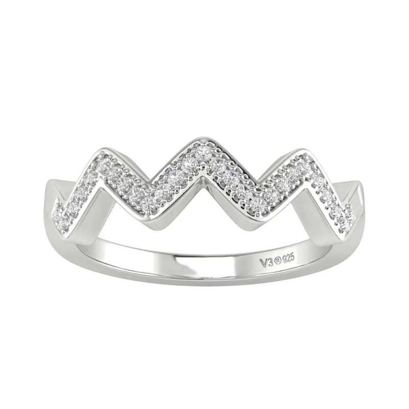 V3 Jewelry Sterling Silver with 1/2CTTW Natural White Diamonds Band Ring sold by Zulily