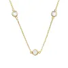 Sterling Silver 18kt Gold Plated Station Chain with 3 Checkered Dainty Crystals sold by Zulily