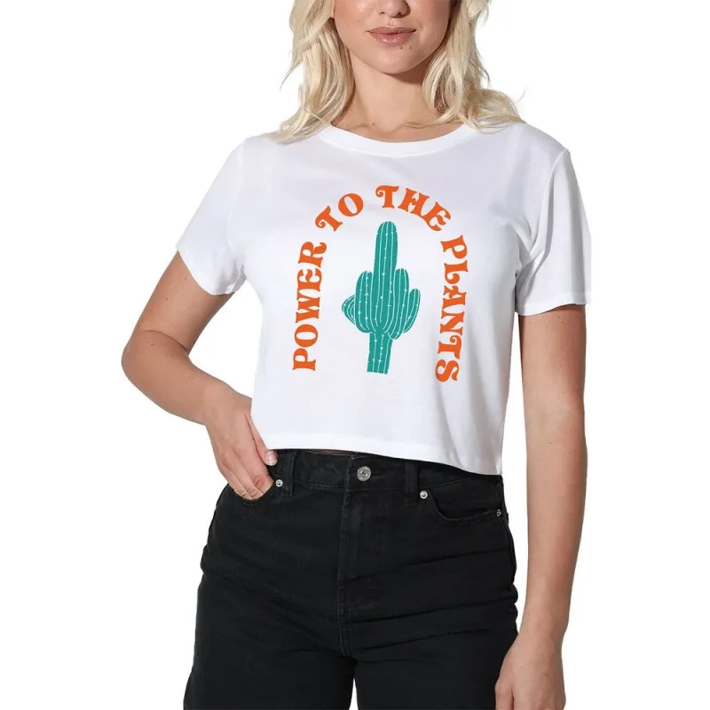 Power To The Plants Crop Tee sold by Zulily