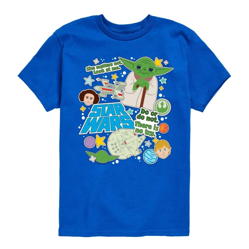 Boy's Star Wars Yoda Stickers Short Sleeve Tee sold by Zulily