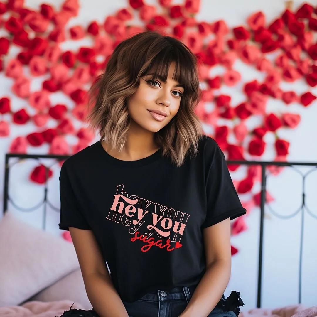 Hey You Sugar Stacked Short Sleeve Crewnneck Tee sold by Zulily product image thumbnail 3