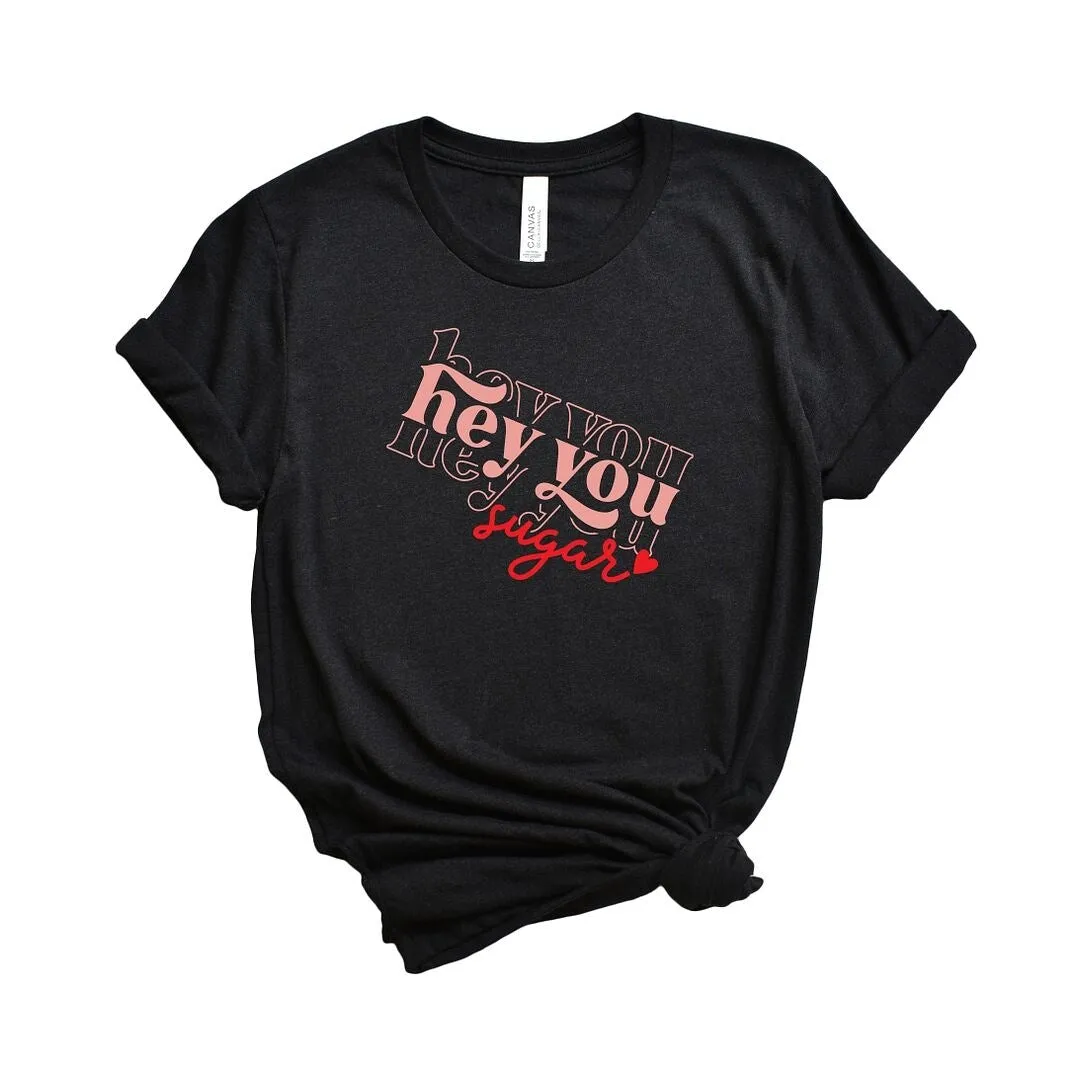 Hey You Sugar Stacked Short Sleeve Crewnneck Tee sold by Zulily product image thumbnail 2