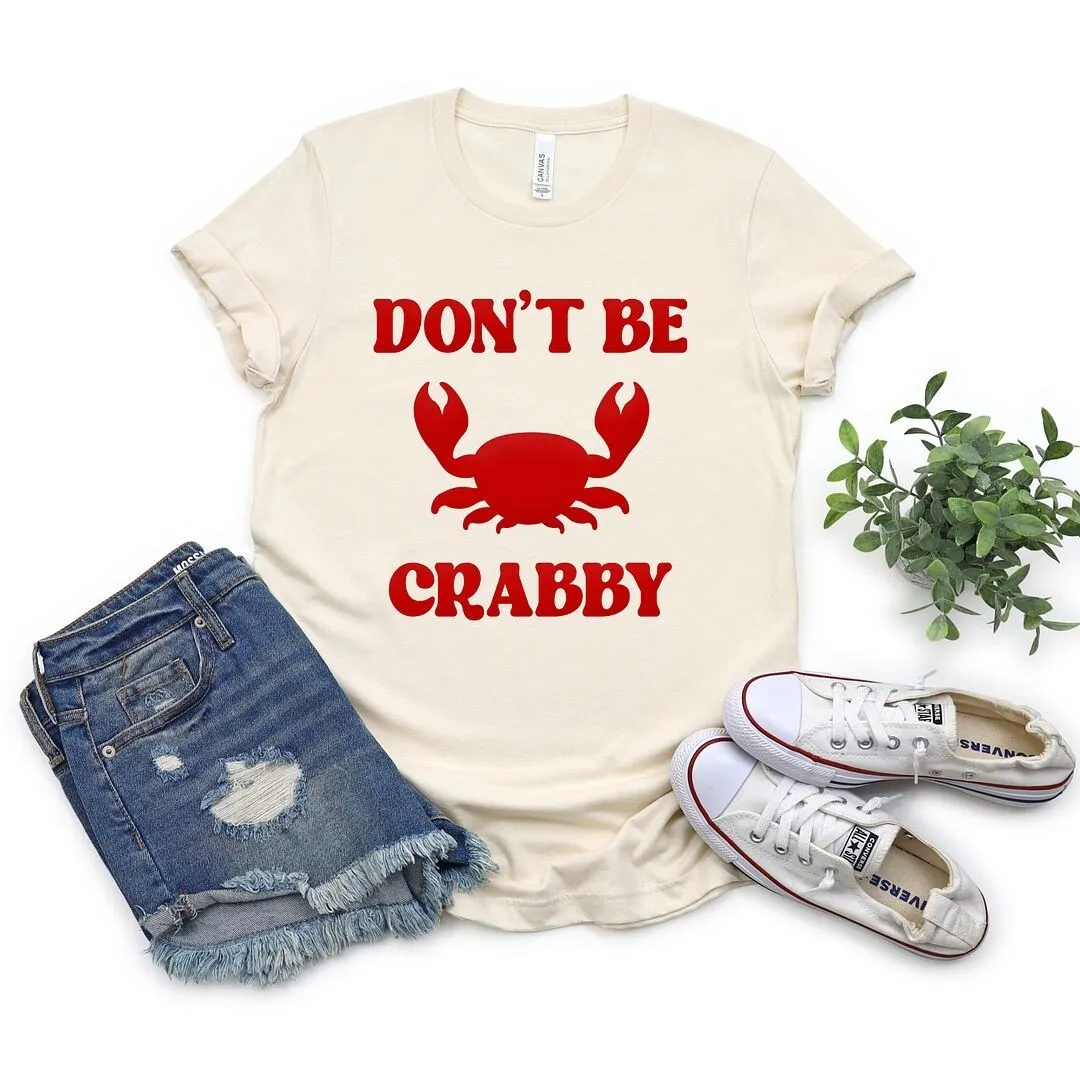 Don't Be Crabby Puff Print Short Sleeve Crewnneck Tee sold by Zulily