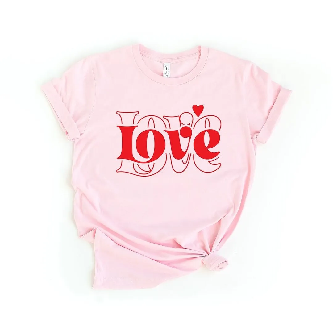 Love Heart Stacked Short Sleeve Crewnneck Tee sold by Zulily product image thumbnail 2