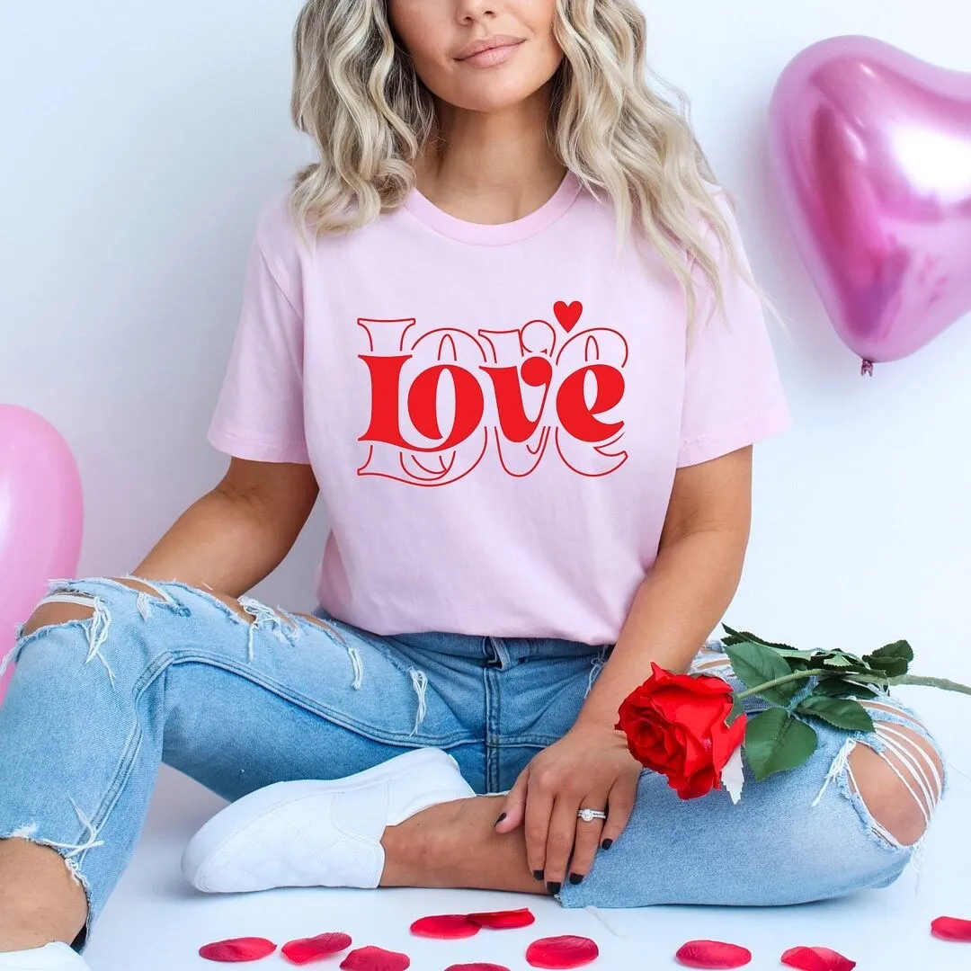 Love Heart Stacked Short Sleeve Crewnneck Tee sold by Zulily product image thumbnail 3