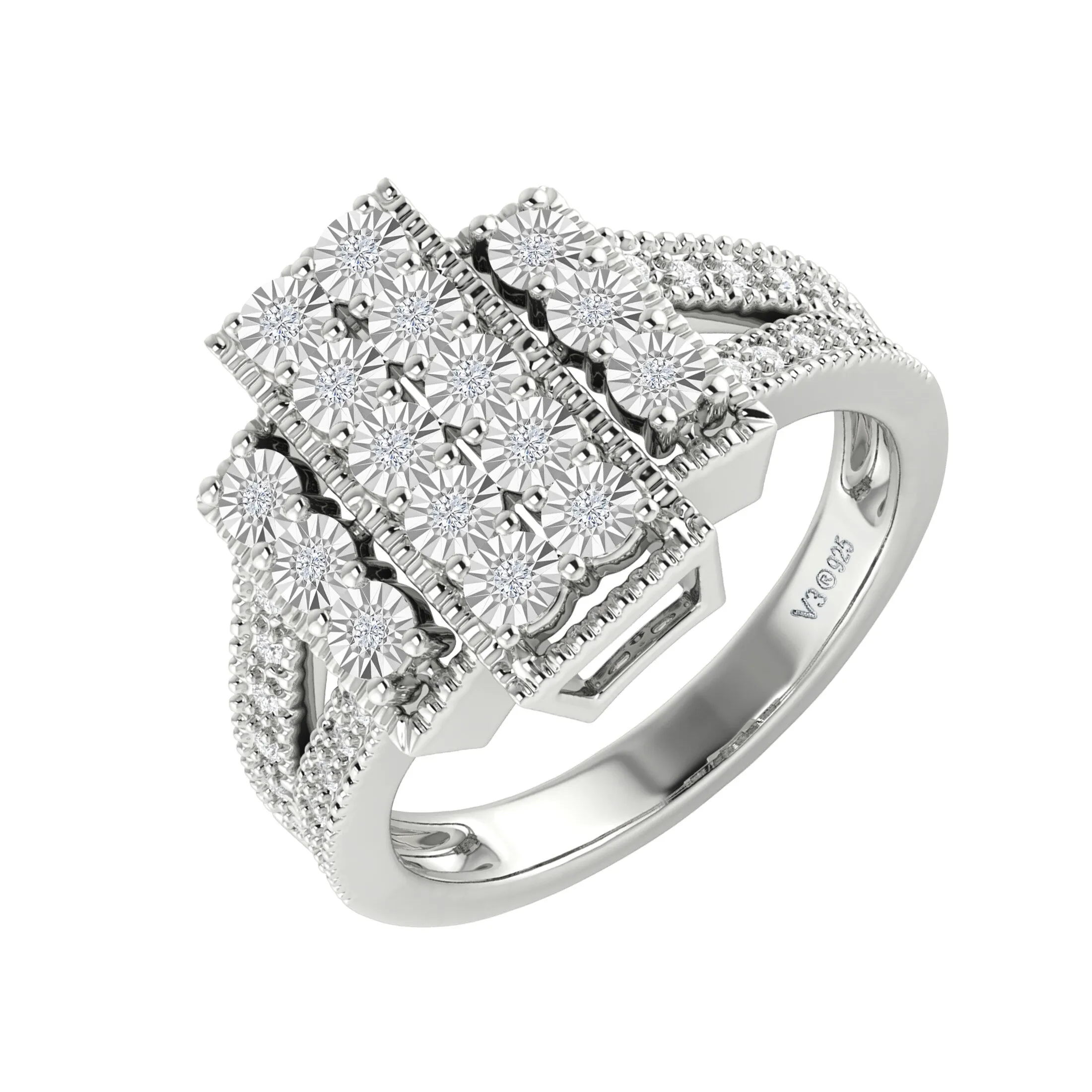 V3 Jewelry Sterling Silver with Natural 1/5 CTTW White Diamond Anniversary Ring for Women sold by Zulily product image thumbnail 2