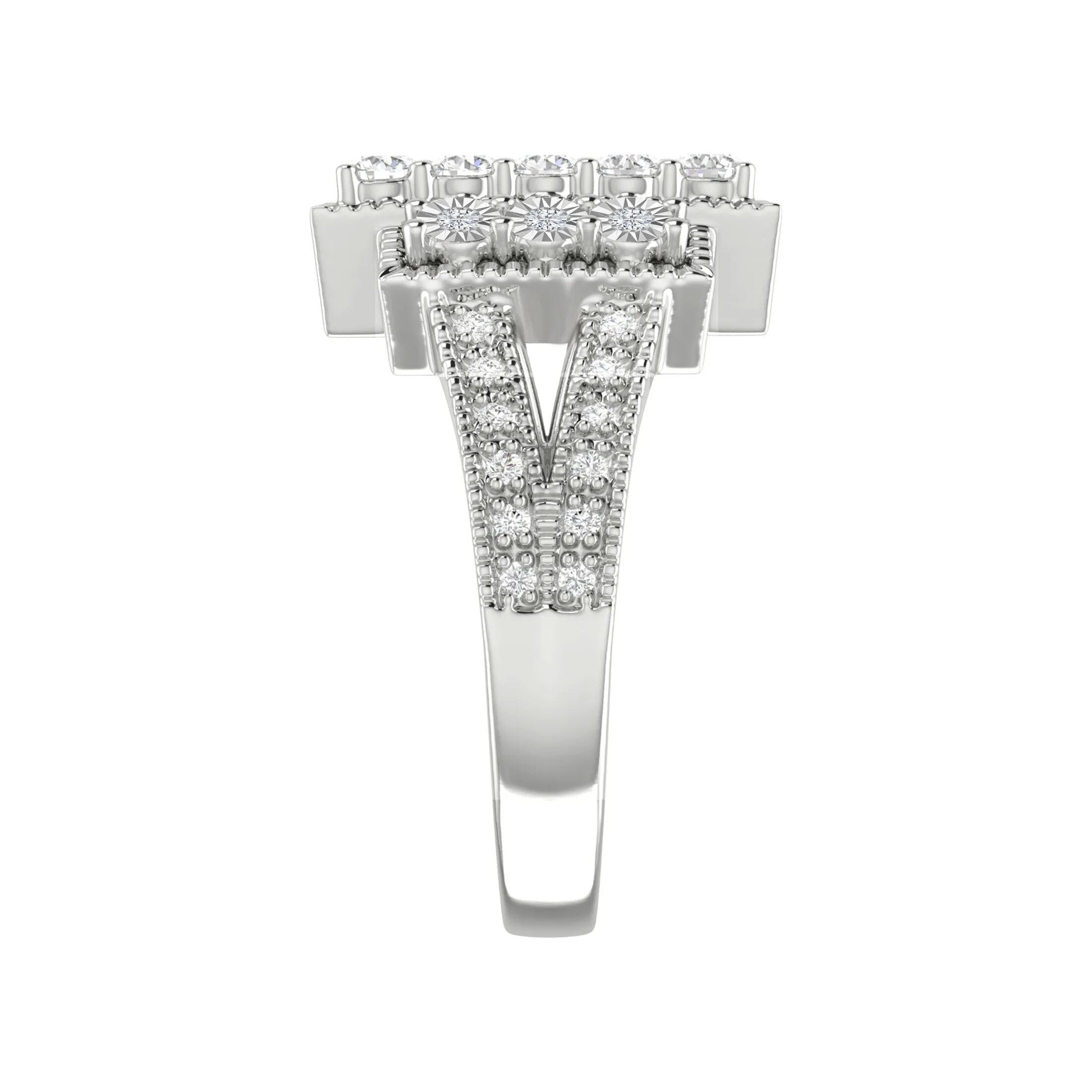 V3 Jewelry Sterling Silver with Natural 1/5 CTTW White Diamond Anniversary Ring for Women sold by Zulily product image thumbnail 3