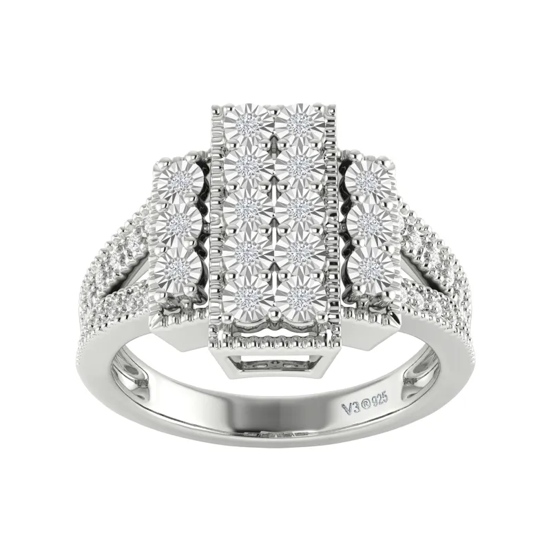 V3 Jewelry Sterling Silver with Natural 1/5 CTTW White Diamond Anniversary Ring for Women sold by Zulily
