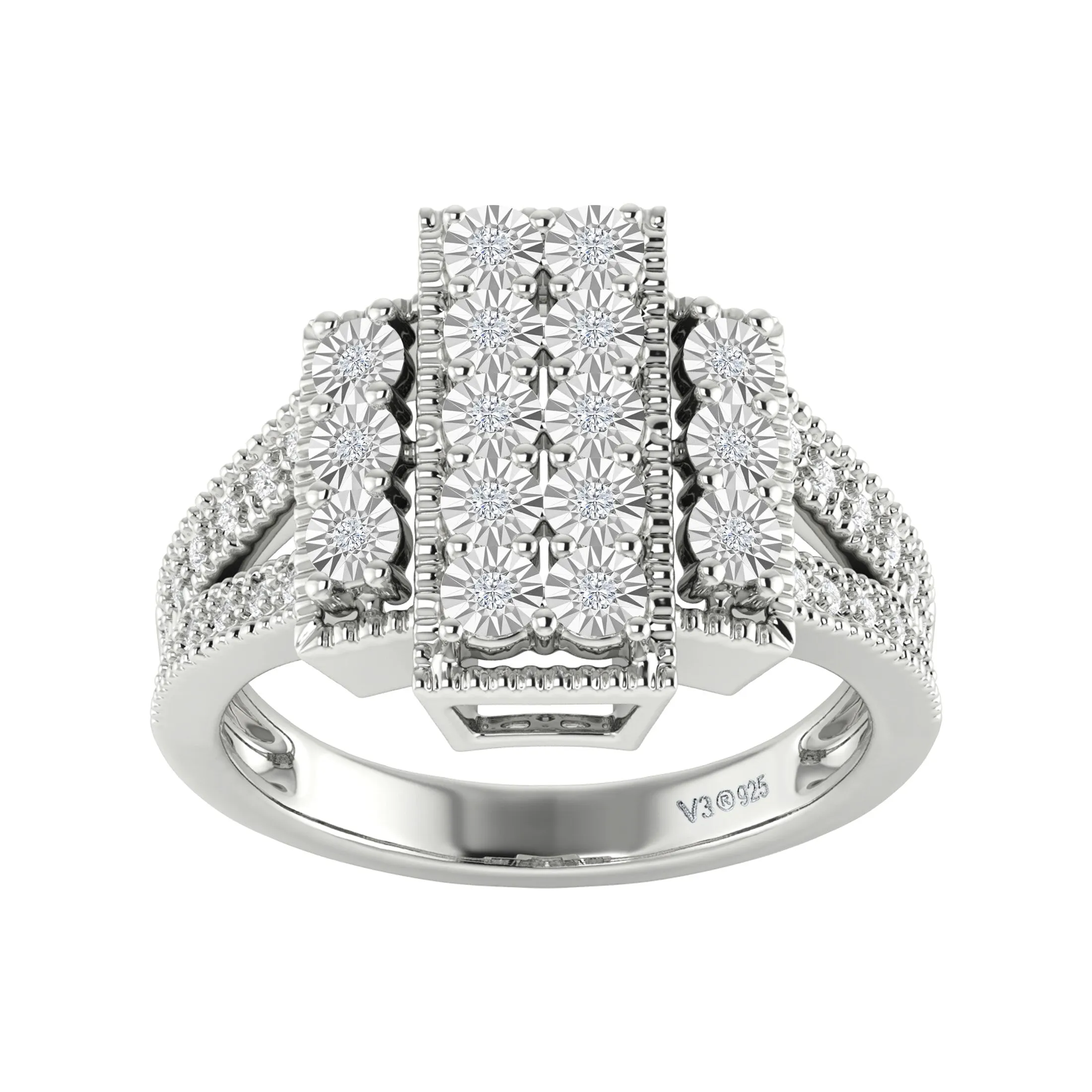 V3 Jewelry Sterling Silver with Natural 1/5 CTTW White Diamond Anniversary Ring for Women sold by Zulily