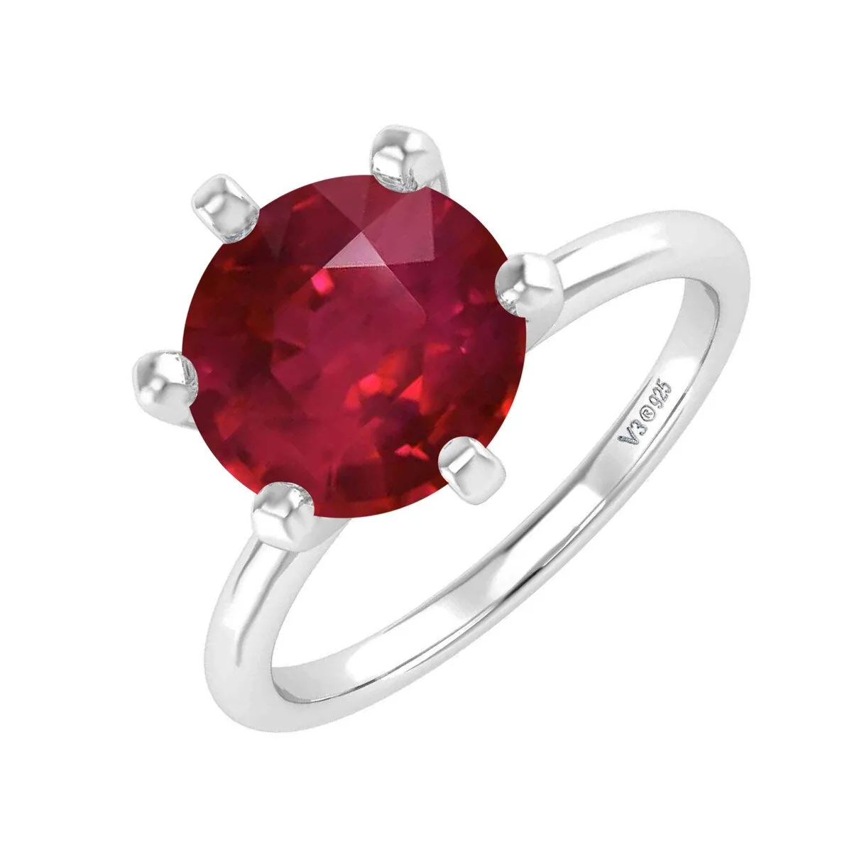 Sterling Silver 2.25CT Round Ruby Solitaire Ring sold by Zulily product image thumbnail 2