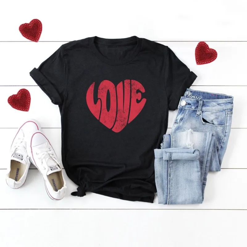 Love Heart Short Sleeve Crewnneck Tee sold by Zulily