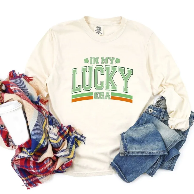 In My Lucky Era Garment Dyed Long Sleeve sold by Zulily