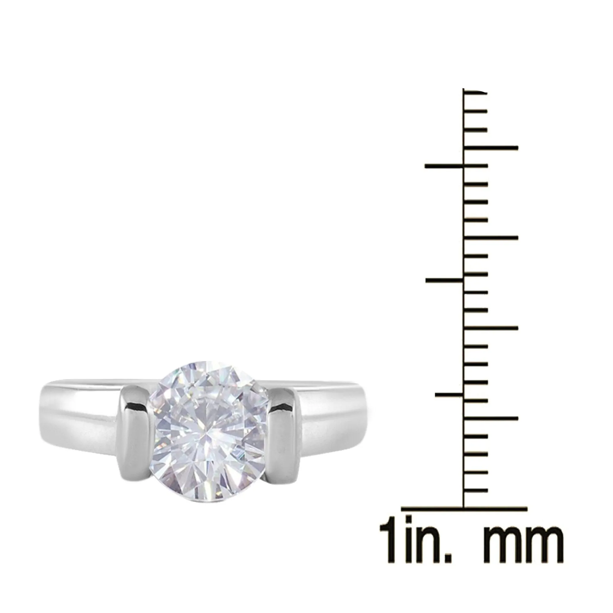 V3 Jewelry Sterling Silver Round Shape Moissanite Solitaire Ring sold by Zulily product image thumbnail 3
