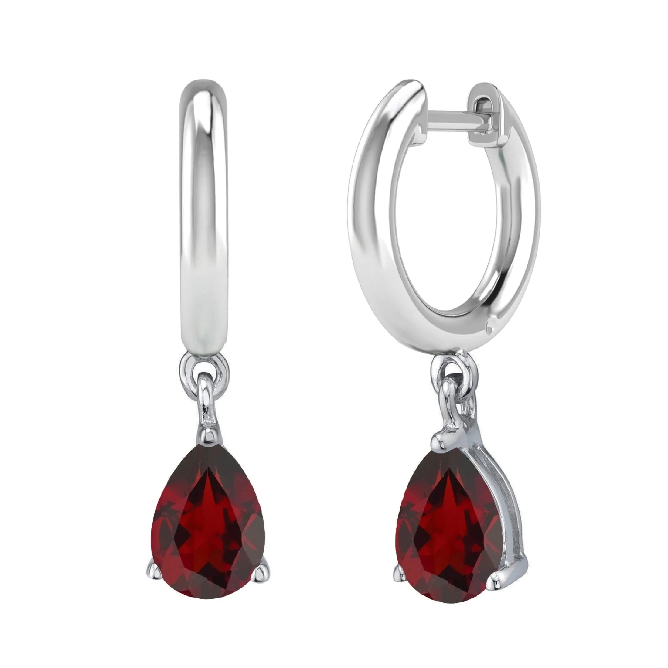 Sterling Silver with Natural Garnet Dangle Earrings sold by Zulily product image thumbnail 2