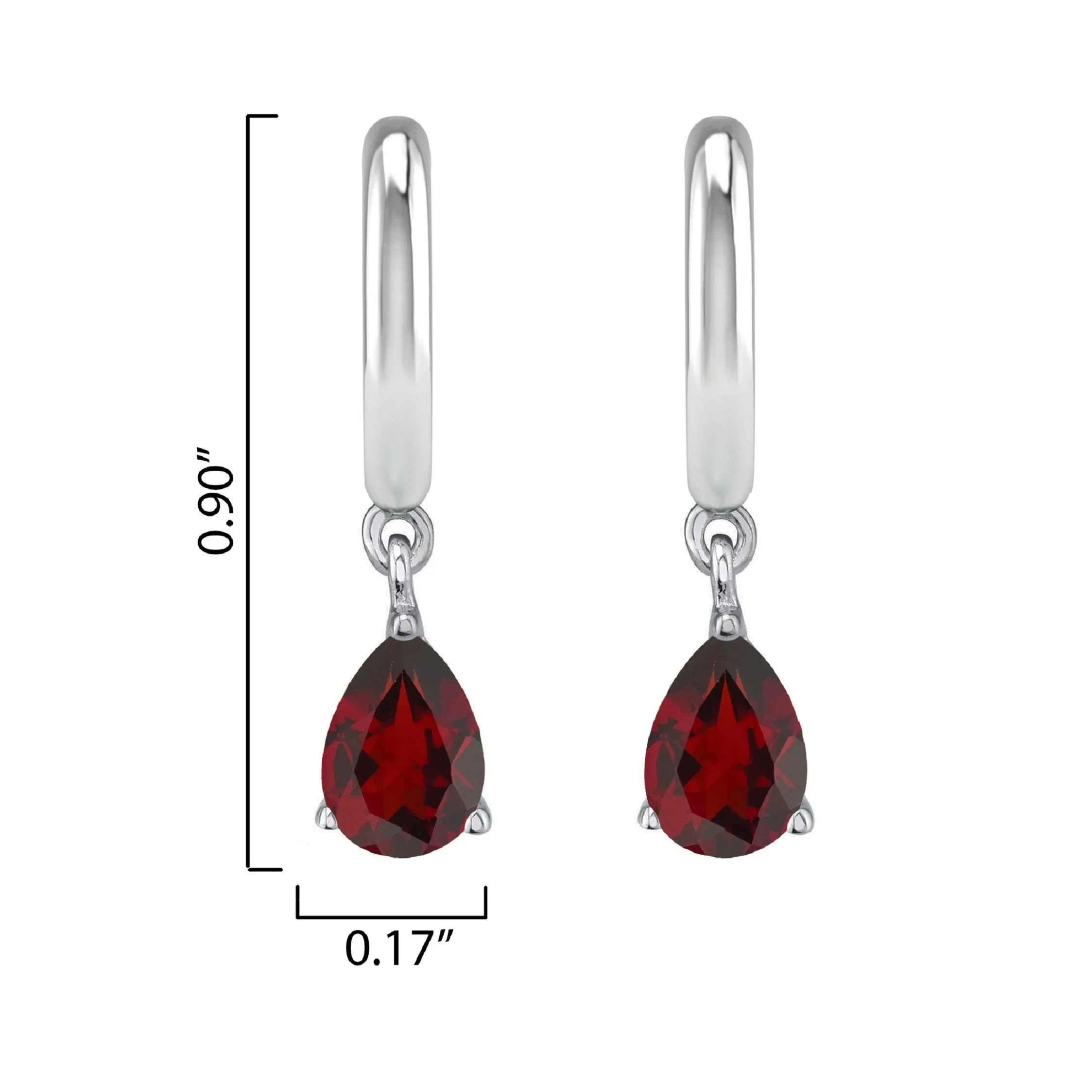 Sterling Silver with Natural Garnet Dangle Earrings sold by Zulily product image thumbnail 3