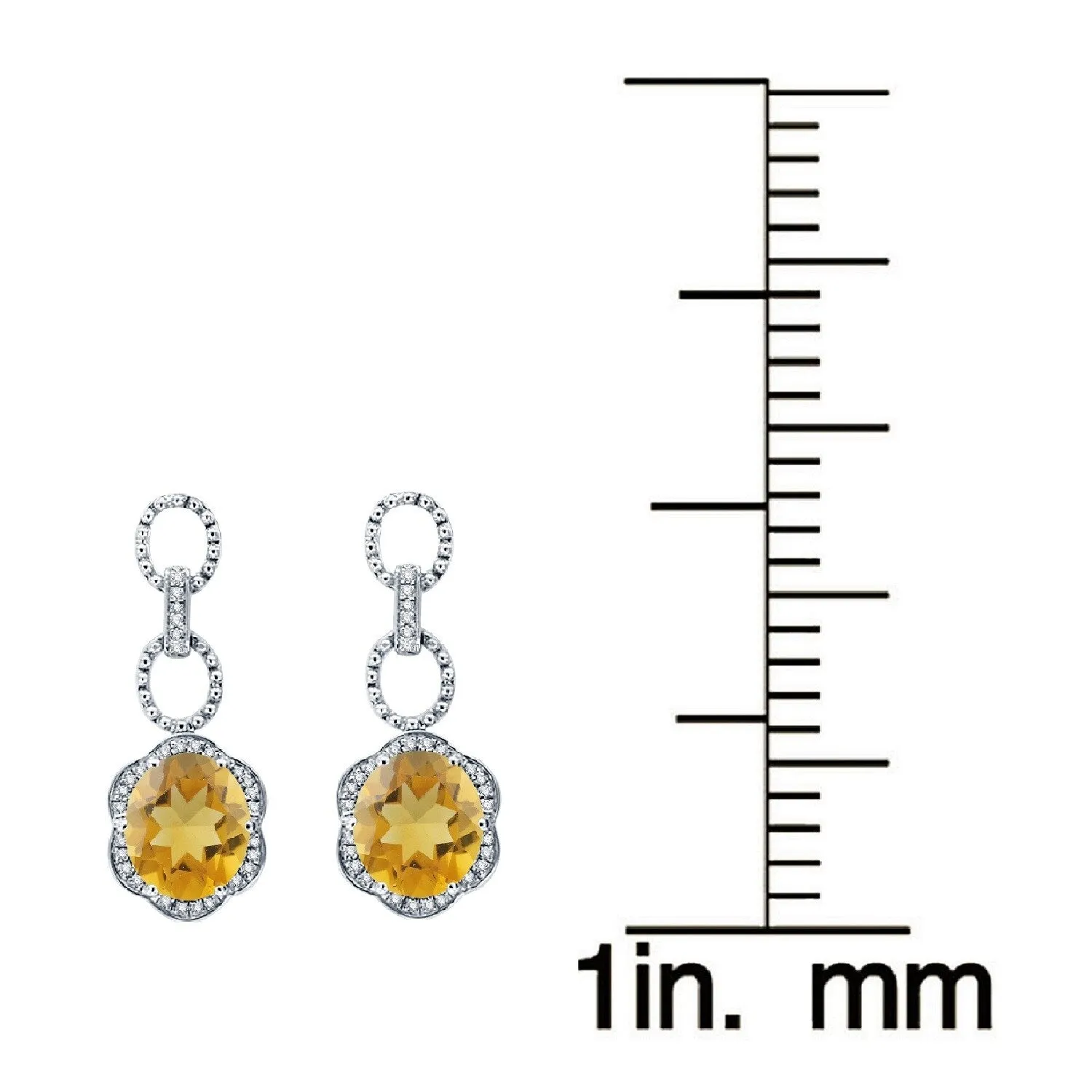 Two Tone with Natural Citrine and White Topaz Dangle Earring sold by Zulily product image thumbnail 3