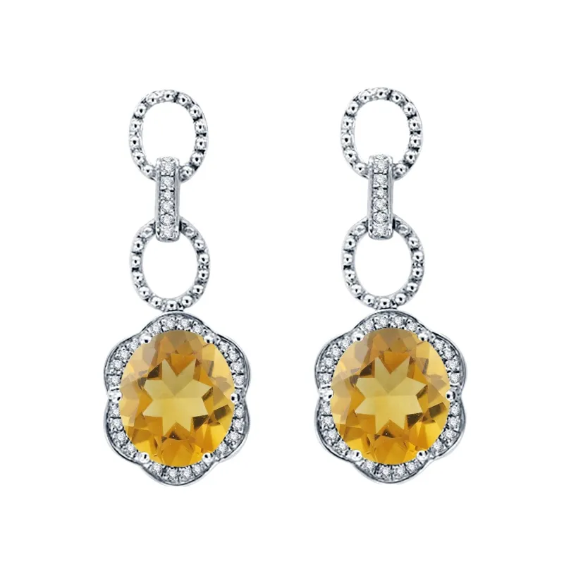 Two Tone with Natural Citrine and White Topaz Dangle Earring sold by Zulily