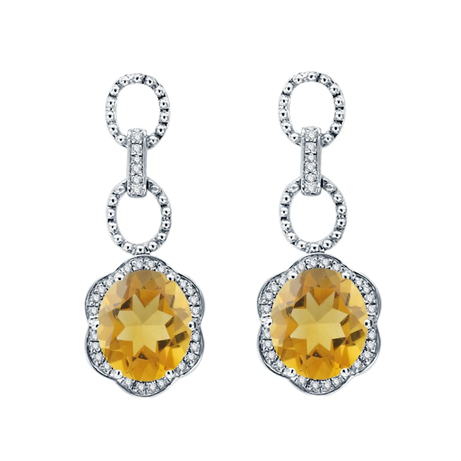 Two Tone with Natural Citrine and White Topaz Dangle Earring sold by Zulily