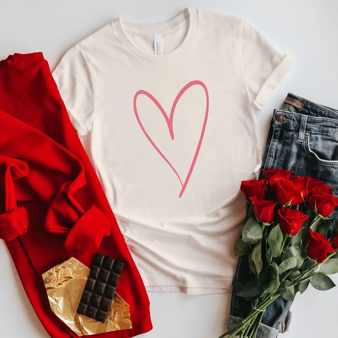 Hand Drawn Heart Short Sleeve Crewnneck Tee sold by Zulily