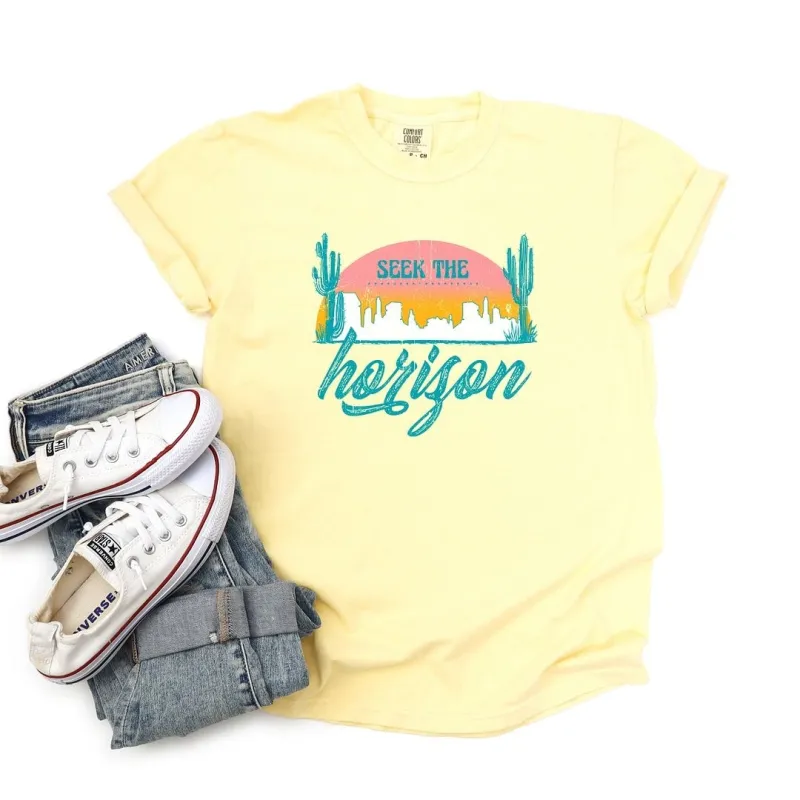 Seek The Horizon Garment Dyed Tee sold by Zulily