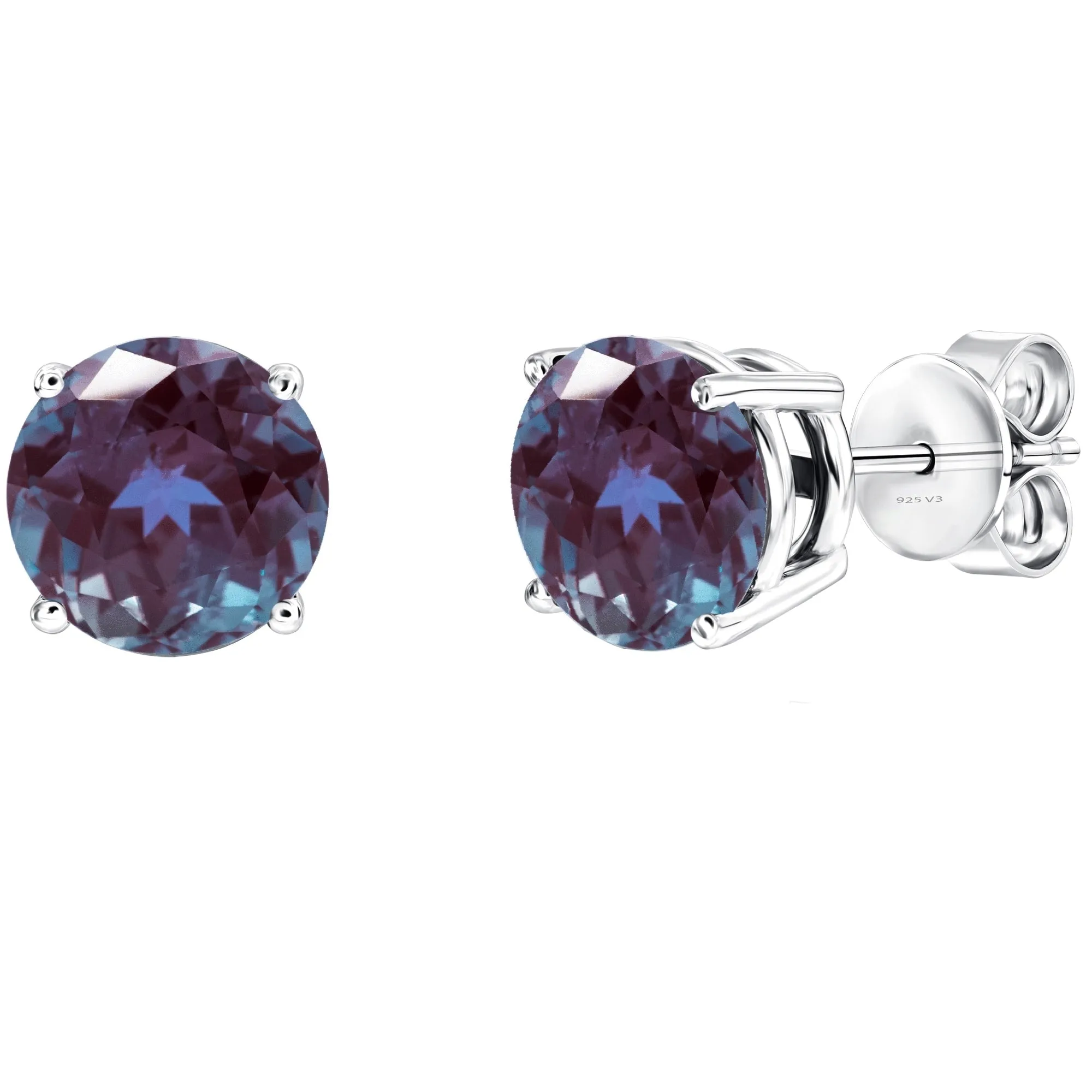 Set of Two Sterling Silver with Freshwater Pearl and Color Changing Alexandrite Stud Earring sold by Zulily product image thumbnail 2