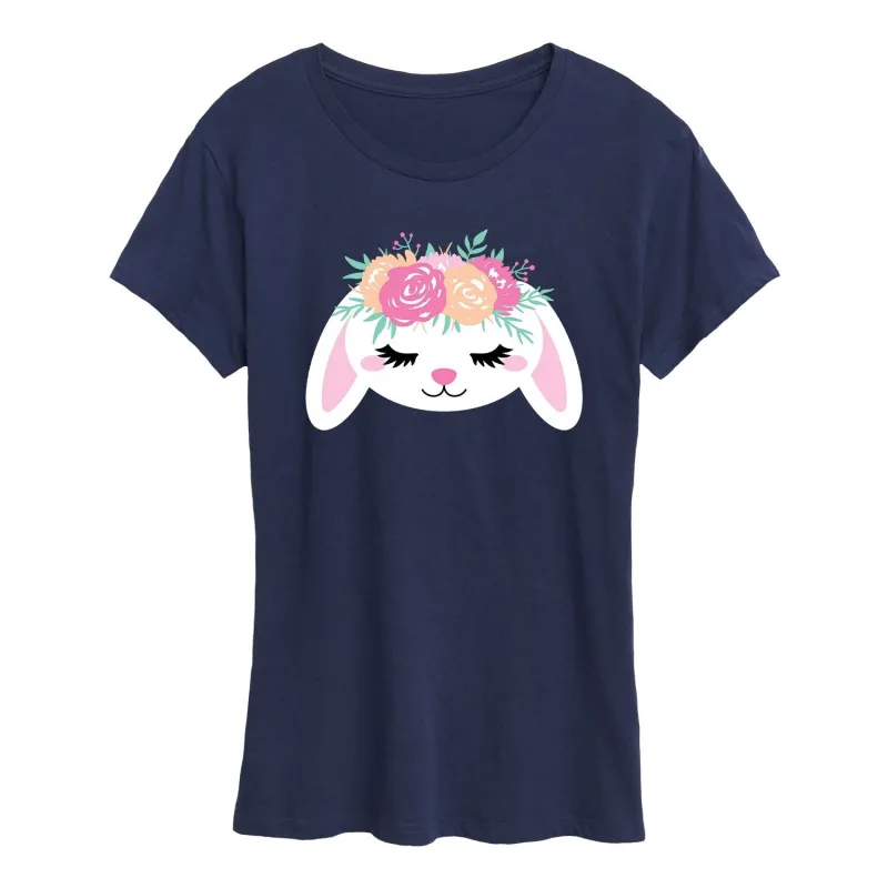 Women's Bunny With Flower Crown Short Sleeve Tee sold by Zulily