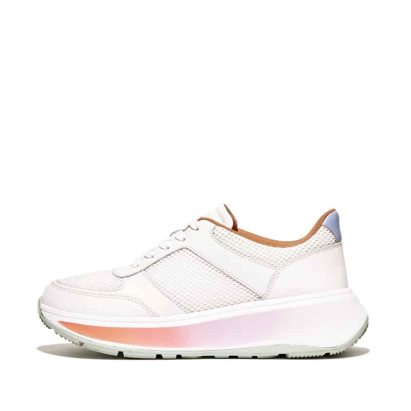 F-MODE Ombre-Sole Leather/Mesh Flatform Sneakers made by Fitflop