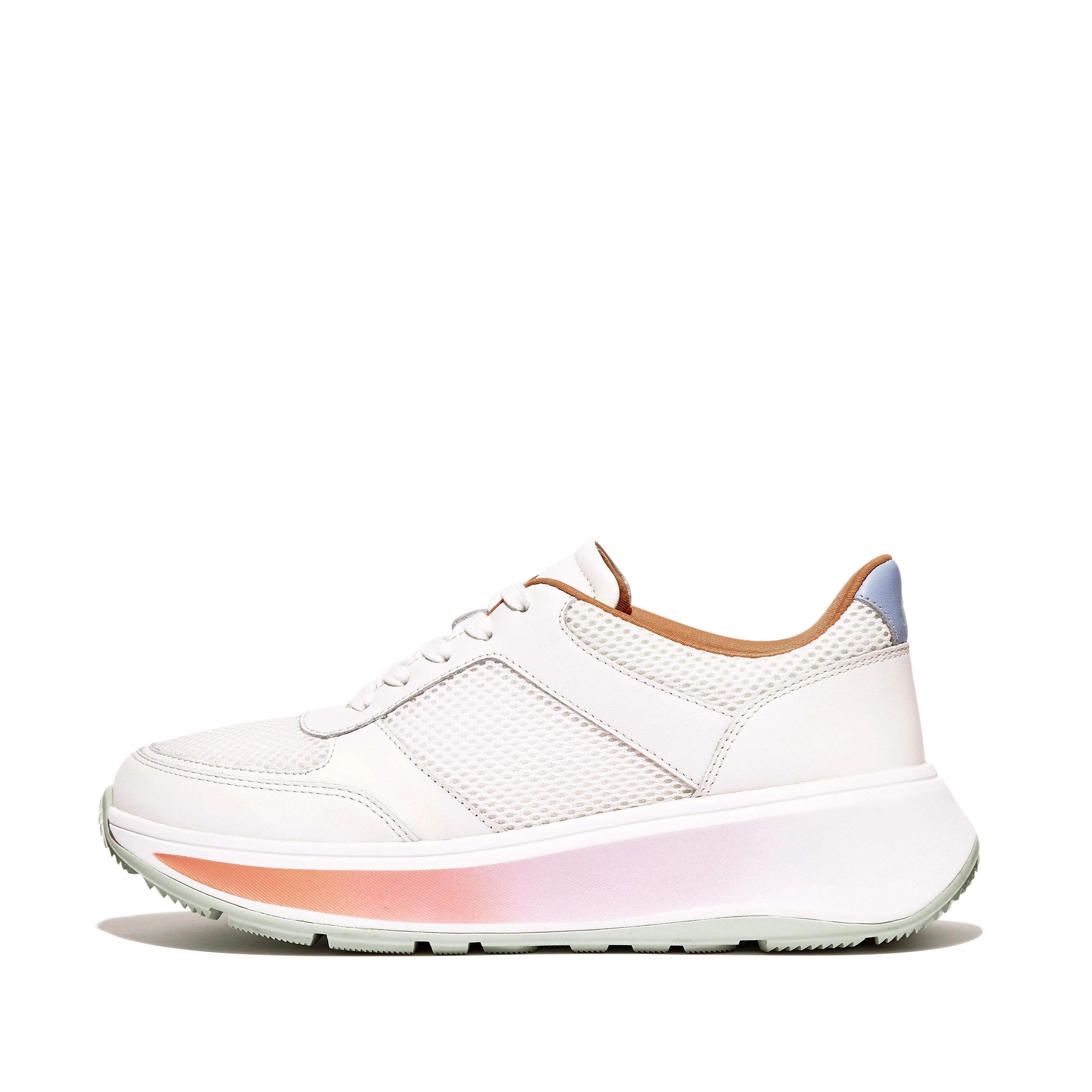 F-MODE Ombre-Sole Leather/Mesh Flatform Sneakers sold by Zulily