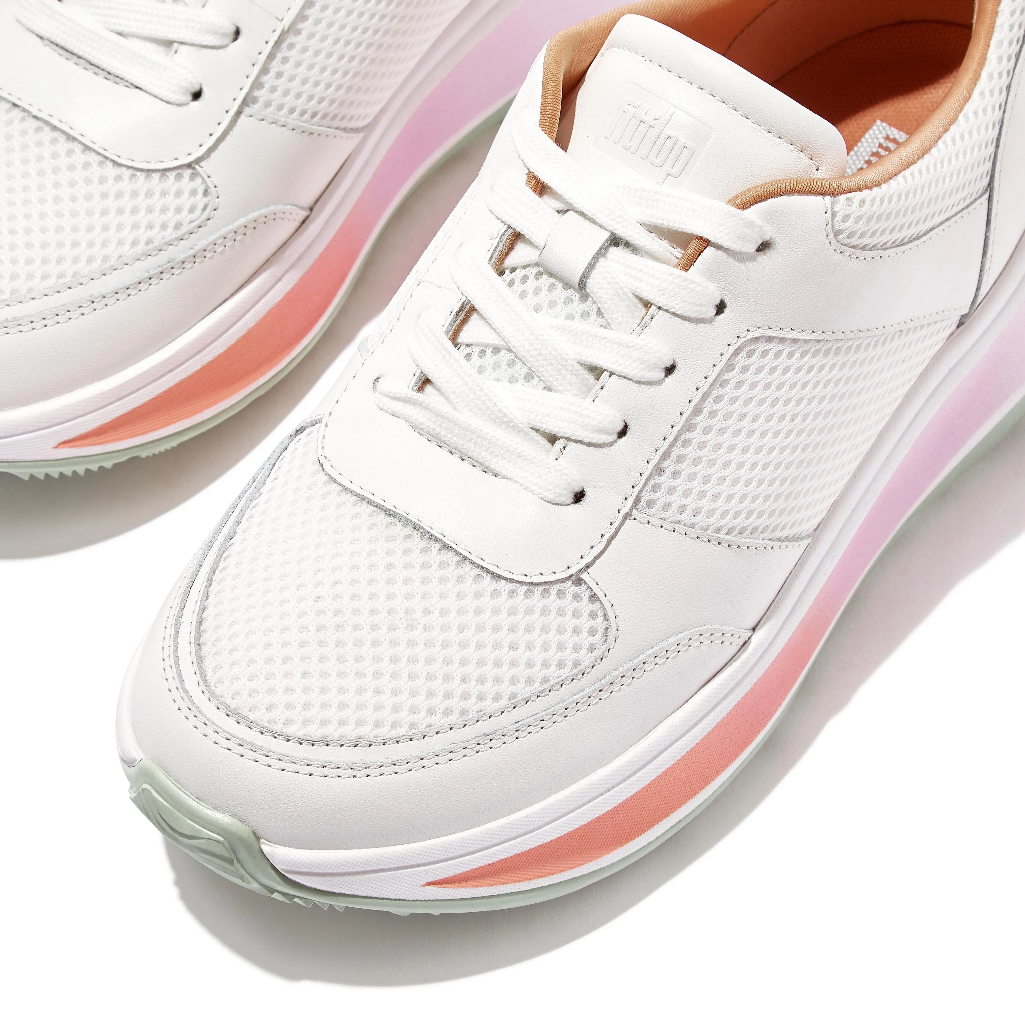 F-MODE Ombre-Sole Leather/Mesh Flatform Sneakers sold by Zulily product image thumbnail 3